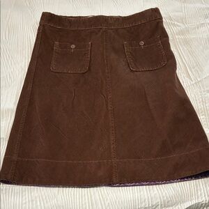 GAP Dark Brown Corduroy A-Line Skirt with Pockets
